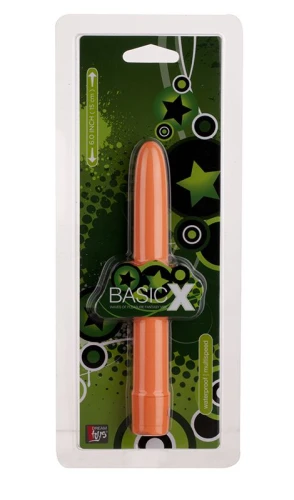 Оранжевый вибратор BASICX MULTISPEED VIBRATOR ORANGE 6INCH - 15 см.