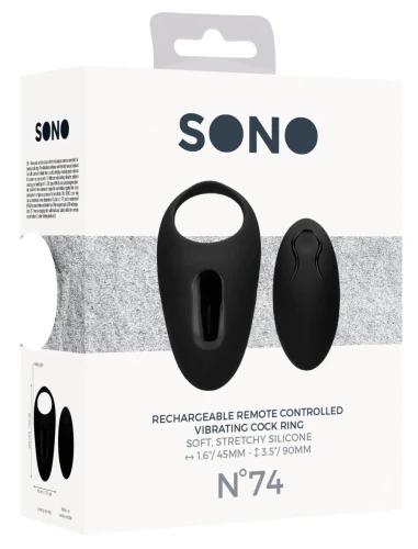 Чёрное эрекционное кольцо SONO №74 с пультом