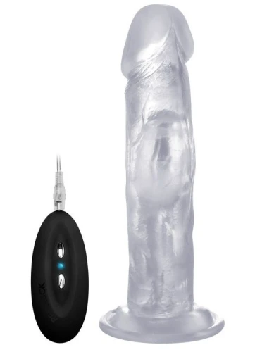Прозрачный вибратор-реалистик Vibrating Realistic Cock 8" - 20 см.