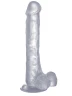 Прозрачный фаллоимитатор Realistic Cock 10" With Scrotum - 27 см.