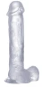 Прозрачный фаллоимитатор Realistic Cock 11" With Scrotum - 29,5 см.