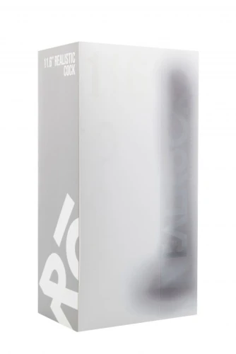 Прозрачный фаллоимитатор Realistic Cock 11" With Scrotum - 29,5 см.
