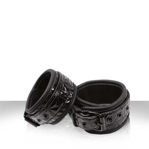 Чёрные соединенные цепью наручники SINFUL WRIST CUFFS
